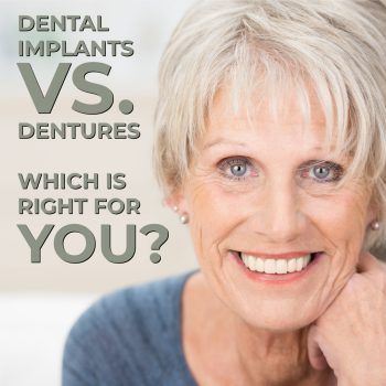 Highland dentist, Dr. Justin Leath at Milford Dental & Associates, compares dental implants and dentures to help middle-aged women find the best solution for their dental health needs.